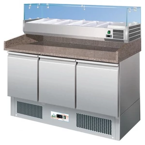 Rozsdamentes hűtött pizza pult