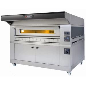 Rozsdamentes gázüzemű moduláris pizzasűtő tűzálló sűtőfelülettel