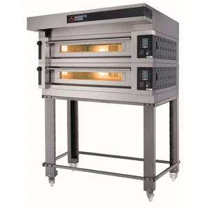 Rozsdamentes elektromos moduláris pizzasűtő tűzálló sűtőfelülettel