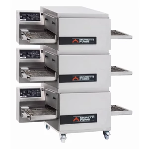 Rozsdamentes elektromos moduláris futószalagos pizzasűtő tűzálló sűtőfelülettel 