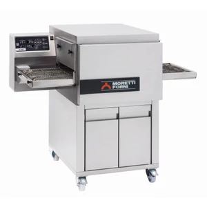 Rozsdamentes elektromos moduláris futószalagos pizzasűtő tűzálló sűtőfelülettel 