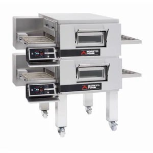 Rozsdamentes elektromos moduláris futószalagos pizzasűtő tűzálló sűtőfelülettel 