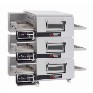 Rozsdamentes elektromos moduláris futószalagos pizzasűtő tűzálló sűtőfelülettel 