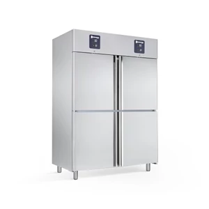 Rozsdamentes nagykonyhai hűtő/mélyhűtőszekrény külön cellákkal